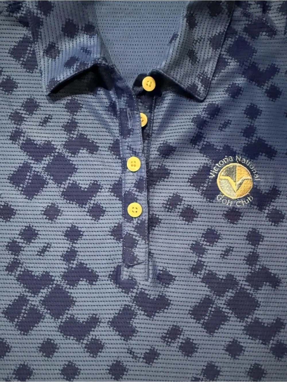 Nike Blue Patterned Sleeveless Golf Polo